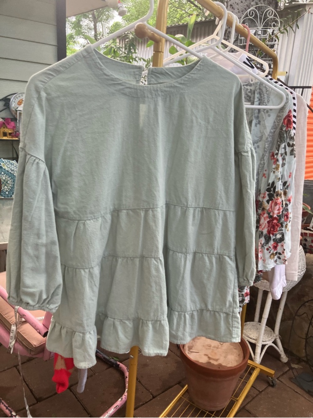 Beautiful sage color blouse